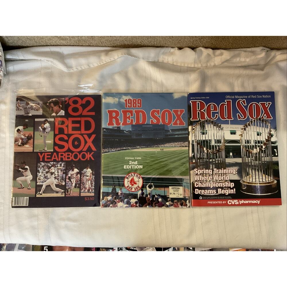 1982& 1989 BOSTON RED SOX YEAR BOOK & 2008 SPRING TRAINING MAGAZINE